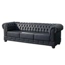 Ver imagem 1 de Sofá Capitonê Chesterfield 2,60M Luxuoso Nobuck Preto