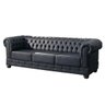 Sofá Capitonê Chesterfield 2,60M Luxuoso Nobuck Preto - 1