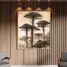 Quadro Decorativo Paisagem Araucaria Vintage com Moldura Dourada - 90x60 Cm - 2