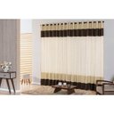 Ver imagem 2 de Cortina para Sala ou Quarto de Renda Dubai para varão de 3,00m x 2,50m de altura Cor:Tabaco/Avelã