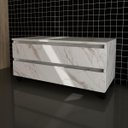 Ver imagem 5 de Kit Banheiro Com Cuba Inclusa Gabinete e Balcão Móvel Cor: Mármore Branco