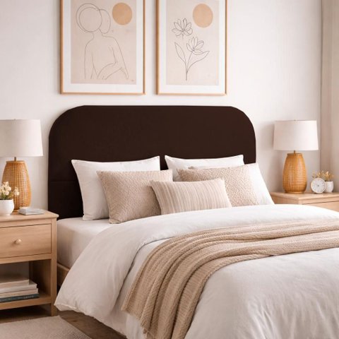Cabeceira Cama Box Queen 1,60m Orgânica Luma Veludo Marrom