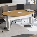 Ver imagem 6 de Mesa de Reunião Orgânica 180x105cm com Caixa de Tomadas e Pés em Metal Corporate Branco/Macadâmia com