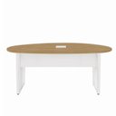 Ver imagem 3 de Mesa de Reunião Orgânica 180x105cm com Caixa de Tomadas e Pés em Metal Corporate Branco/Macadâmia com