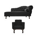 Ver imagem 2 de Kit Diva Recamier Diana 185cm Lado Esquerdo e 01 Poltrona Classic Suede - Doce Sonho Móveis RECAMIER