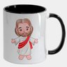 Caneca Branca com Interna Preta Y5 Jesus Cristo Braços Abertos Desenho - 1