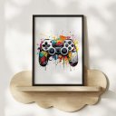 Ver imagem 3 de Kit 3 Quadros Decorativos Infantil | Jogos | Quarto Menino - Player NO2 - 40x60 - Moldura Madeira