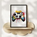Ver imagem 2 de Kit 3 Quadros Decorativos Infantil | Jogos | Quarto Menino - Player NO2 - 40x60 - Moldura Madeira