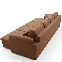 Sofá Retrátil para Sala de Estar 6 Lugares 414cm Riza S03 Couro Soft Mel - Lyam Decor - 16