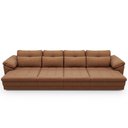 Ver imagem 3 de Sofá Retrátil para Sala de Estar 6 Lugares 414cm Riza S03 Couro Soft Mel - Lyam Decor