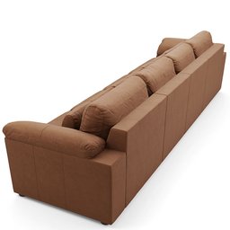 Sofá Retrátil para Sala de Estar 6 Lugares 414cm Riza S03 Couro Soft Mel - Lyam Decor - 15
