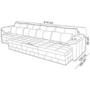 Ver imagem 5 de Sofá Retrátil para Sala de Estar 6 Lugares 414cm Riza S03 Couro Soft Mel - Lyam Decor