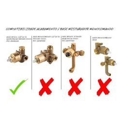Acabamento Registro Mono Comando Quadrado Base Docol Dourado - 5