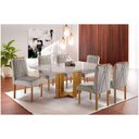 Ver imagem 1 de Conjunto Sala De Jantar 6 Lugares 6 Cadeiras Mel Off White