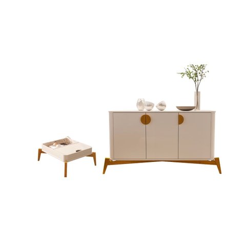 Conjunto de Mesa de Centro e Buffet Nexus Off White