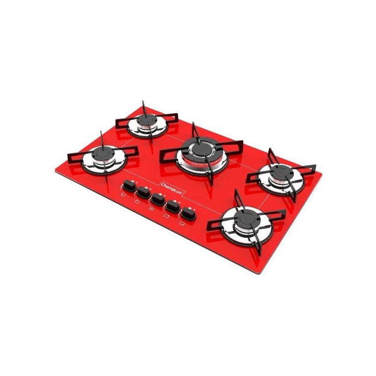 Cooktop Chamalux 5 Bocas com Tripla Chama Vermelho Bivolt