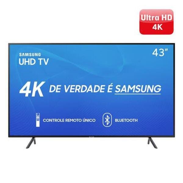 Smart TV LED 43 Polegadas Samsung 43Ru7100 Uhd 4K, Bluetooth, HDMI, USB, Hdr Premium, Controle Remoto Único - 1