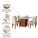 Ver imagem 5 de Conjunto Sala de Jantar Amsterdã New Mesa com Tampo Giratório 6 Cadeiras Trieste Madeirado/Bege