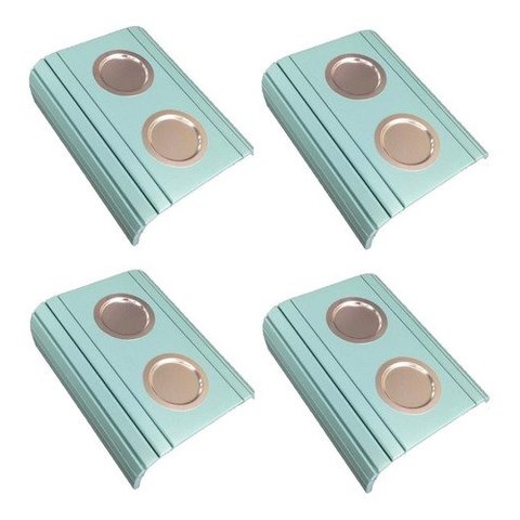 Kit 04 Esteira Decorativa Laqueada Sofá Alumínio Azul Bebe