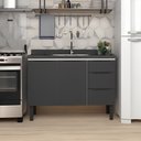 Ver imagem 2 de Gabinete para Cozinha Aço Jupiter 1,17m Preto para Pia de 1,20m - P101710 - Cozimax Gabinete para Co