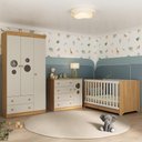 Ver imagem 1 de Quarto de Bebê Completo com Berço Americano 3 em 1 Pirulito Multimóveis Mp4621 Madeirado/off