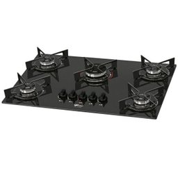 Cooktop Fit Line Fischer 5 Bocas Vidro Preto Chama Rápida Bivolt 26343 - 2