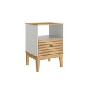 Ver imagem 2 de Mesa de Cabeceira com 1 Nicho e 1 Gaveta Mdp Mel Off White Mb 1041 Movelbento
