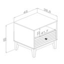 Ver imagem 3 de Mesa de Cabeceira com 1 Nicho e 1 Gaveta Mdp Mel Off White Mb 1041 Movelbento