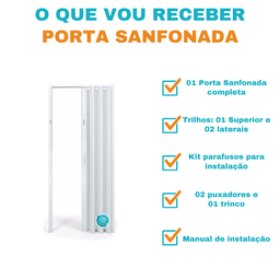 Porta Sanfonada Pvc 0,96x2,10 Multilit Branco - 4