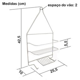 Suporte Prateleira Emborrachado Branco Porta Shampoo Sabonete Master Pendurar Arthi 2019 - 2