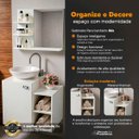 Ver imagem 2 de Gabinete Suspenso Banheiro Íbis Branco Puxador Cromado