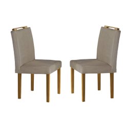 Conjunto Sala de Jantar Geovana Mesa com Vidro e Cadeiras Madeira Maciça - 4