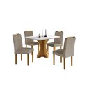 Ver imagem 2 de Conjunto Sala de Jantar Geovana Mesa com Vidro e Cadeiras Madeira Maciça