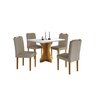 Conjunto Sala de Jantar Geovana Mesa com Vidro e Cadeiras Madeira Maciça - 2