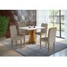 Conjunto Sala de Jantar Geovana Mesa com Vidro e Cadeiras Madeira Maciça - 1