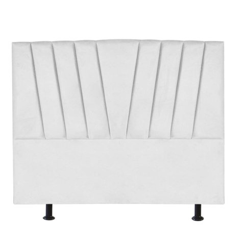 Cabeceira Estofada Cama Box King Bélgica 195cm Courino:branco