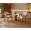 Ver imagem 3 de Sala de Jantar Moscou 4 Lugares Tampo em MDF com Cadeiras em Madeira Maciça Cor Café 110cm