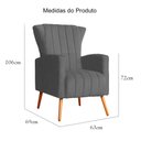 Ver imagem 6 de Kit 02 Poltrona Decorativa Melinda Suede Cinza - Fm