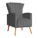 Ver imagem 2 de Kit 02 Poltrona Decorativa Melinda Suede Cinza - Fm