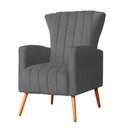 Ver imagem 3 de Kit 02 Poltrona Decorativa Melinda Suede Cinza - Fm