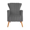 Ver imagem 4 de Kit 02 Poltrona Decorativa Melinda Suede Cinza - Fm