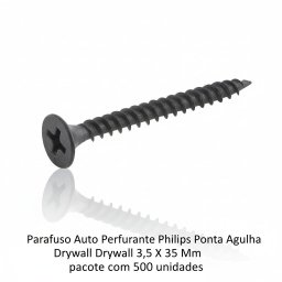Parafuso Auto Perfurante Philips Ponta Agulha Drywall 3,5 X 35 Mm Caixa 500un - 3 Parafuso Auto Perfurante Philips Ponta Agulha Drywall 3,5 X 35 Mm Caixa 500un - 3