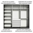 Ver imagem 5 de Guarda-Roupa Casal 100% MDF Madesa Royale 3 Portas de Correr de Espelho Preto Cor:Preto