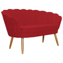 Ver imagem 3 de Namoradeira Estofada Decorativa Para Recepção Pétala Suede Vermelho - LM DECOR