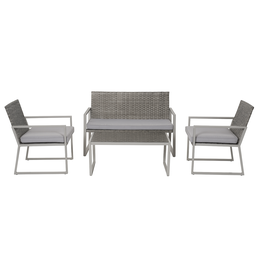 Conjunto de Àrea Externa Positano com 1 Sofá, 2 Poltronas 1 Mesa - Cinza - 15