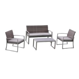 Conjunto de Àrea Externa Positano com 1 Sofá, 2 Poltronas 1 Mesa - Cinza - 1