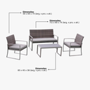 Ver imagem 5 de Conjunto de Àrea Externa Positano com 1 Sofá, 2 Poltronas 1 Mesa - Cinza