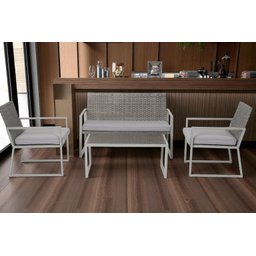 Conjunto de Àrea Externa Positano com 1 Sofá, 2 Poltronas 1 Mesa - Cinza - 10
