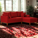 Ver imagem 3 de Sofá 3 Lugares Beny com Chaise Direito Suede Vermelho