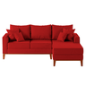 Sofá 3 Lugares Beny com Chaise Direito Suede Vermelho - 2